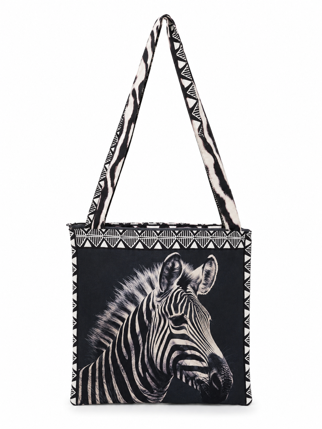 Zebra Wildlife Tote Bag | African Print Shopping Bag | Threads of Africa